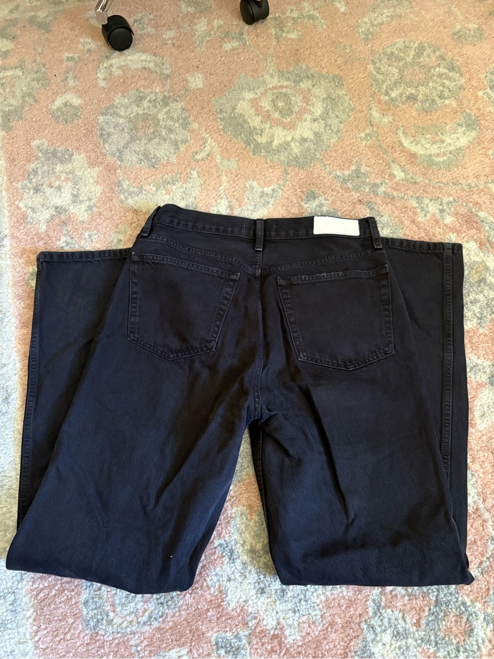 Re/Done High Rise Loose Jeans Washed Black with Rips - Picture 8 of 8